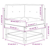 Corner Sofa with Cushions Solid Wood Pine 825422
