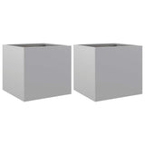 Planters 2 pcs Silver 32x30x29 cm Galvanised Steel 841546