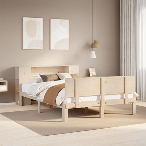 Bookcase Bed without Mattress 160x200cm Solid Wood Pine 3322636