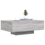 ZNTS Coffee Table with LED Lights Grey Sonoma 85x55x31 cm 836614