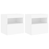 TV Wall Cabinets with LED Lights 2 pcs White 40x30x40 cm 837170