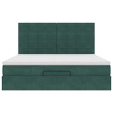 Ottoman Bed with Mattresses Dark Green 160x200cm Velvet 3313484