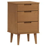 ZNTS Bedside Cabinet MOLDE Brown 40x35x65 cm Solid Wood Pine 4013409