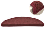 Stair Mats 15 pcs 56x17x3 cm Bordeaux Half Round 322372