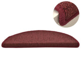 Stair Mats 15 pcs 56x17x3 cm Bordeaux Half Round 322372