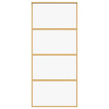 Sliding Door Gold 90x205 cm Clear ESG Glass and Aluminium 155179