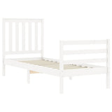 Bed Frame without Mattress White Small Single Solid Wood 3194207