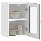 Kitchen Wall Cabinet with Glass Door Porto Smoked Oak 854012