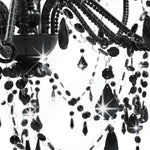 Chandelier with Beads Black 8 x E14 Bulbs 281605