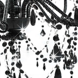 Chandelier with Beads Black 8 x E14 Bulbs 281605