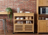 Kitchen Trolley with Wheels Natural 59.5 x 36 x 82 cm Bamboo 42028295
