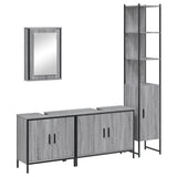4 Piece Bathroom Furniture Set Grey Sonoma Engineered Wood 3214813