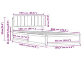 Bed Frame with Upholstered Headboard Taupe 100 x 200 cm 877792