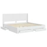 Bed Frame with Storage and Headboard White Engineered Wood 3414079
