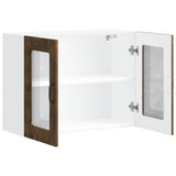 Kitchen Wall Cabinet with Glass Door Kalmar Smoked Oak Engineered Wood 853612