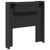Storage Headboard with LED Black Engineered Wood 3418648