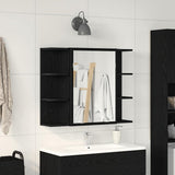 Mirror Cabinet Black Oak 80 x 20.5 x 64 cm Engineered Wood 862498