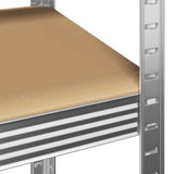5-Layer Heavy-duty Shelves 3 pcs Silver Steel&Engineered Wood 3307597