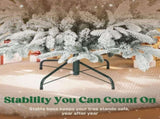 6 ft Artificial Flocked Christmas Tree with 1182 Branches, Hinged Xmas Tree with Foldable Metal T3398P424884