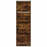 Shoe Cabinet with 4 Flip-Drawers Smoked Oak 60x34x187.5 cm 3214375