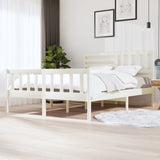 3101164 Bed Frame without Mattress White Solid Wood 160x200 cm
