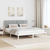 Bed Frame Light Grey 180 x 200 cm Solid Pine Wood 3394407