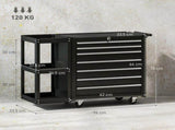 Lockable Steel Tool Chest on Wheels, 7 Drawer Tool Box with Handle for Workshop, Garage, Black T3398P554080