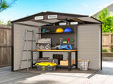 4 x 6ft Galvanised Steel Garden Shed, with Lock and Gloves - Oak T3398P328075