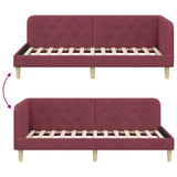 Corner Bed Frame with Headboard Wine Red 100 x 200 cm Fabric 42016580