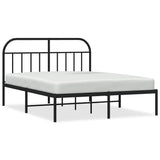 Metal Bed Frame without Mattress with Headboard Black 150x200cm 353637