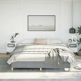 Bed Frame without Mattress Light Grey 193x203 cm King Fabric 347209