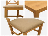Dining Set 5 pcs Beige Solid Oak Wood 3430291