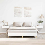 Bed Frame White Engineered wood, solid eucalyptus wood, plywood 3328717