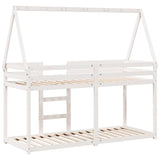 Bunk Bed without Mattress White 75x190 cm Small Single Solid Wood Pine 3282090
