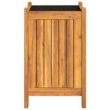 Garden Planter with Liner 31x31x50 cm Solid Wood Acacia 366430