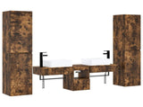 Bathroom Furniture Set 5 pcs Smoked Oak 33 x 34.5 x 160 cm 3406018