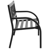 Garden Bench Black Steel Children's size Decorative Inlays 317773