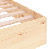 Bed Frame Natural wood Solid pine wood Single Durable Bed Frame 820052