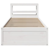 Bed Frame with Headboard White 90x190 cm Single Solid Wood Pine 3306364