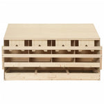 ZNTS Chicken Laying Nest 4 Compartments 106x40x59 cm Solid Pine Wood 170657