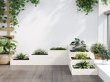 Garden Planter 4-Tier 106x104.5x36 cm White Solid Wood Pine 825325