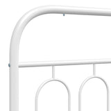 Metal Bed Frame without Mattress with Footboard White 135x190cm 377183
