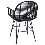 Dining Chair 2 pcs Rattan and Iron Black 57 x 55 x 85 cm 42011559