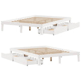 Bed Frame with Drawers without Mattress White 135x190 cm Double 3301939