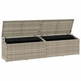 Garden Storage Box Light Grey 220x50x58 cm Poly Rattan 4104078