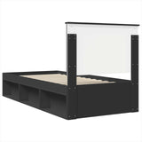 Bed Frame with Headboard Black 90 x 200 cm Solid Pine Wood 3411056