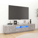 TV Cabinet with LED Lights Concrete Grey 180x35x40 cm 3081901