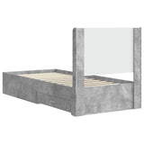 Bed Frame with Storage and Headboard Concrete Grey 100 x 200 cm 3414144