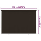 Outdoor Roller Blind 350x230 cm Brown HDPE 312989