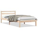 Bed Frame Brown 215.5 x 85.5 x 69.5 cm Solid Pine Wood 869760